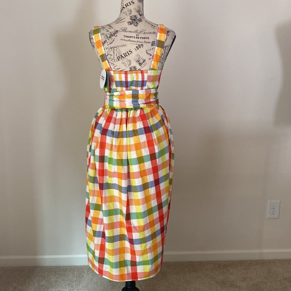 Christopher John Rogers for Target Size 2 Women Plaid Wide Strap Tie Waist Dress - Picture 5 of 7